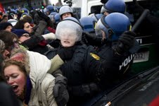Danish repression outside Bella Centre