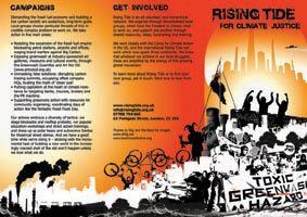 Outside of Rising Tide leaflet.